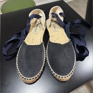 Black Espadrilles with Ribbon Laces and Jute Sole